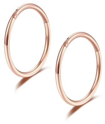 Lantine G23 Titan Nasenpiercing Hoops Clicker Septum Nasenring Set 6-14mm | Lantine 20g/18g/16g Titanium Segmentring Tragus Daith Conch Rook Piercing Lippenpiercing Ring Creolen Knorpel Ohrringe