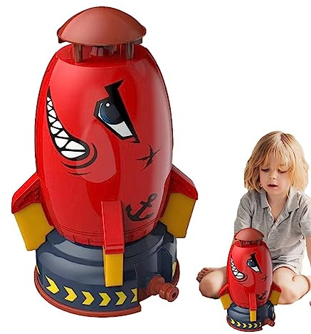 Kirdume Arroseur d'fusée | 360 Rotary Cartoon Sprinkler Rocket Ship,Jouets Aquatiques extérieurs, se Fixe au Tuyau d'arrosage, Jouets Amusants éclaboussants pour la Maison, Le Jardin et la Cour