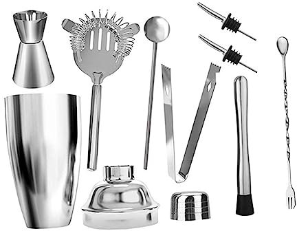 BESTonZON 9 Piezas Coctelera De Acero Inoxidable Cocteleras Prácticas para Preparar Cócteles Casa o Bar Incluye y Martini