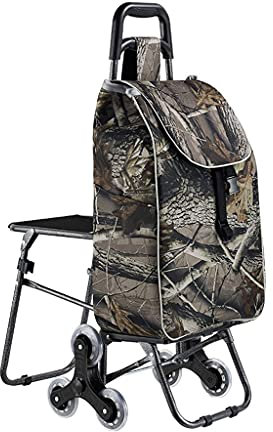 Einkaufswagen, Einkaufstrolley mit Sitz, Trolley, Reisetasche, faltbar, Lebensmittel-Einkaufswagen, Treppensteigen, Trolley-Koffer, handgezeichneter Trolley, 34,6 Zoll hoher Lebensmittelwagen (Stil 4)
