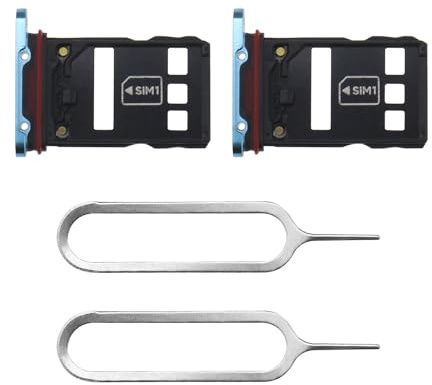 YINETTECH 2 Stück Ersatz für Dual-SIM-Kartensteckplatz Kompatibel mit Huawei P30 Pro 2019, Gummidichtung Auswurfstift, Einfache Installation, Blau