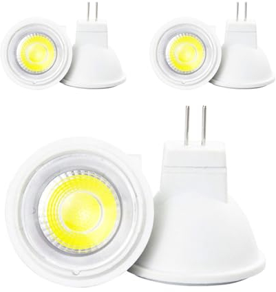 A2ZWORLD 6 Pezzi Lampadine Led MR11 35mm, GU4 Led AC/DC 12V 3W 300LM, Diametro 35mm, Altezza 31mm, Angolo 50° (Bianco Freddo 6000K)