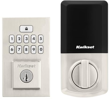 Kwikset SmartCode 260 Keyless Entry Electronic Keypad Deadbolt Door Lock with Auto-Lock, Custom User Codes, Advanced Security in Satin Nickel Contemporary