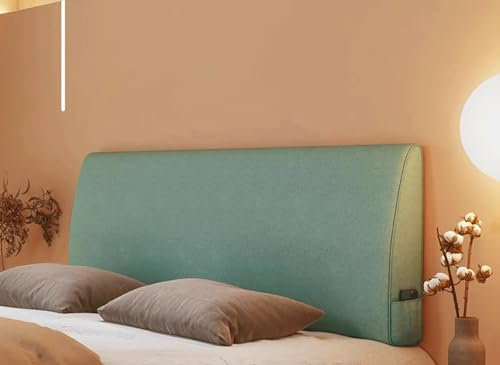MGEMJMJ Großes Baumwoll-leinen-kopfteil, Bett-rückenlehnenkissen, Gefüllt Mit Weichem Keilkissen, Wandkissen, Positionierungsunterstützung, Lesekissen(Size:Paste 63/160cm,Color:Tintenblau)