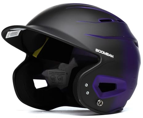 Boombah DEFCON Metallic Fade Batting Helmet Sleek Profile NOSCAE Black/Metallic Purple - Size Junior 6 1/4 - 7