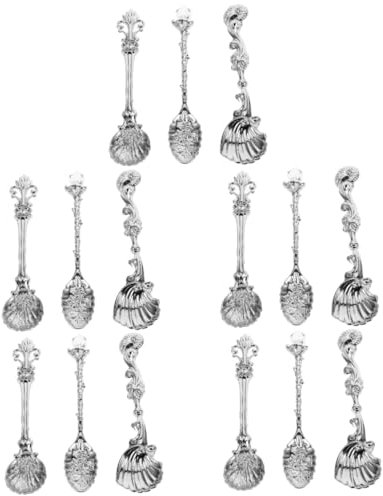TOPBATHY 5 Sets European Style Small Slotted Spoon Set Lightweight Easy to Carry