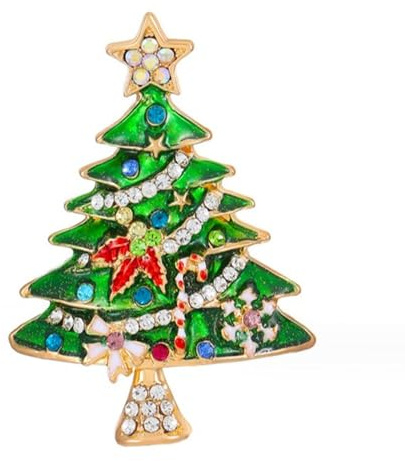 ZOOMIMI Set di spille natalizie per donne e ragazze, con strass multicolore, gioielli di Natale, regali per albero di Natale