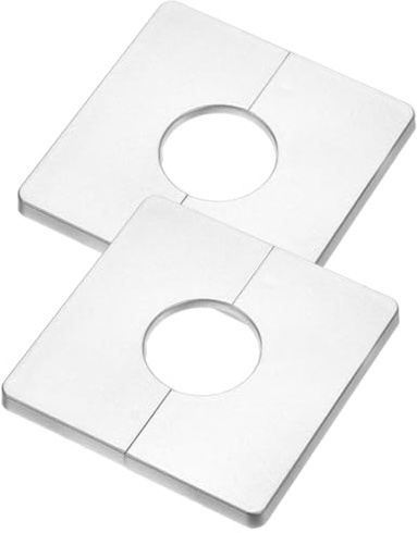 TEOZBLU 2 Stück Rohrwandabdeckungen, Wandspaltflansch, Innendurchmesser 22 mm, Wandspalt, quadratische Rosettenplatte, selbstklebende Rohrplattenabdeckungen