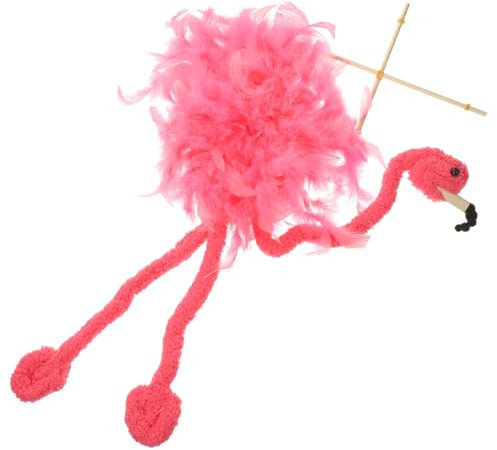 BESTonZON Flamingo Marionette Plüschpuppe Mit Zugschnur Interaktives Tierspielzeug Für Kinder Zum Puppentheater Und Kreative Aufführungen