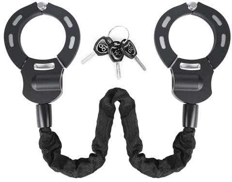 Candado de Bicicleta Antirrobo con Llave, Candado de Cadena Grueso de 8mm para Scooters/Patinetes Eléctricos/Bicicletas/Motocicletas, Cabezal Giratorio 360°, Resistente al Agua y Corte