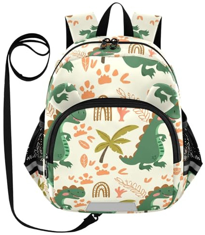 Cartoon Dinosaur Rainbows Toddler Harness Backpack for Boys Girls 3-6 Years Kids Backpack with Anti Lost Safety Leash Baby Protection Backpack for Walking Travel Preschool