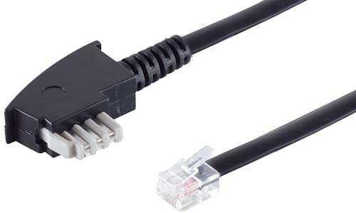 1aTTack.de 1 x 6 m – TAE-N-kontakt till RJ12 Western 6/6 fax kabel 6-ledare telefonkabel anslutningskabel för modem och faxenheter