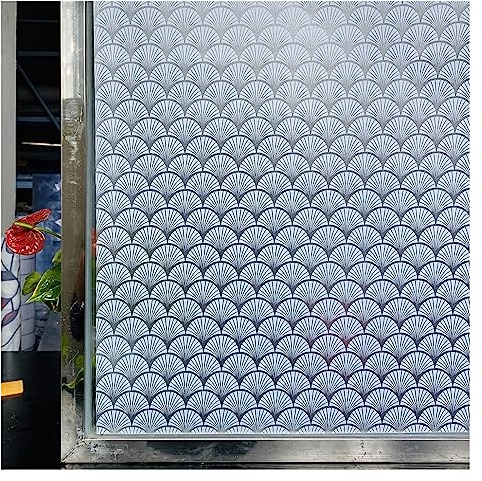 Sichtschutzfolie für Fenster - 3D-Fensterfolie, matt, Buntglas, dekorativer UV-Vinyl-Aufkleber, mattierte selbstklebende Folie, Sichtschutz-Fensteraufkleber for Badezimmer Fensteraufkleber(90 x 500 cm