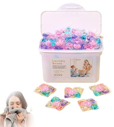 Dosettes de savon 5 en 1 pour lessive - Perles de parfum de lavage - Parfum frais - Perles booster de parfum - Perles de lessive inarrêtables (1, 1 paquet)