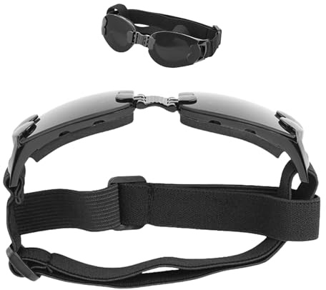 Hundeschutzbrille Für Mittelgroße Hunde | Mit UV-Schutz Für Hunde - Faltbarer Blendenschutz Mit Verstellbarem Sitzgurt Für Ski, Berg & Fahrrad