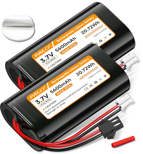 Mspalocell Batería 3.7V 5600mAh, baterías de Litio con Enchufe PH2.0/2P y SM-2P 2 Piezas para vehículos RC, cámaras solares inalámbricas, Dispositivos Bluetooth, iluminación, amplificadores de Audio