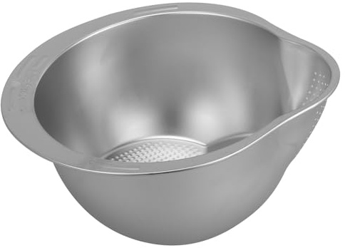 LABRIMP Scolapasta in Acciaio Inossidabile Piccolo Per Lavaggio Riso e Frutta, Cestello a Maglia Fine Multifunzione Per Cucina Domestica, Bacinella Compatta Per Verdure e Piatti