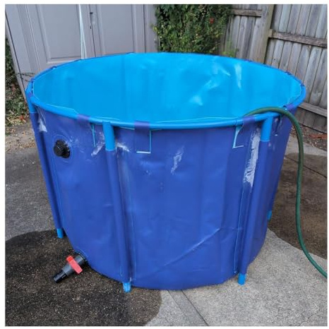 Piscina pieghevole in tela per pesci, piscina fuori terra con rivestimento in PVC, grande capacità per esterni per koi e pesci rossi