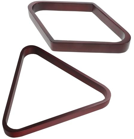 ORFOFE 2 Pezzi Triangolo e Rombo Porta Palline da Biliardo in Legno Massello, Set 2 Pezzi per 9 Palle, Rastrelliera Stabile e Portatile, Accessori per Tavolo da Biliardo Domestico e Sala