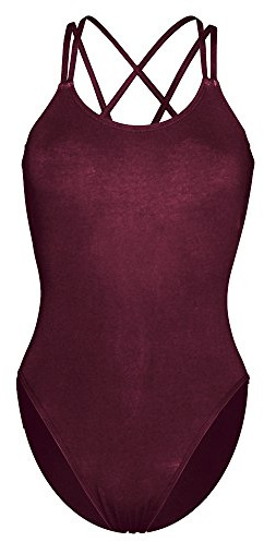 Capezio Camisole trikåer med dubbel ryggrem, snygg dans eller gymnastik trikå, skopa halsringning dans trikåer kvinnor kan bära för balett, jazz och andra dansstilar – vinröd, M (medium)