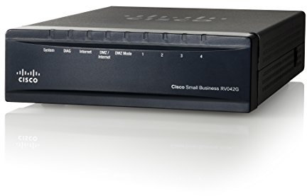 Cisco Systems RV042G-K9-EU Gigabit Dual WAN VPN Router, Schwarz