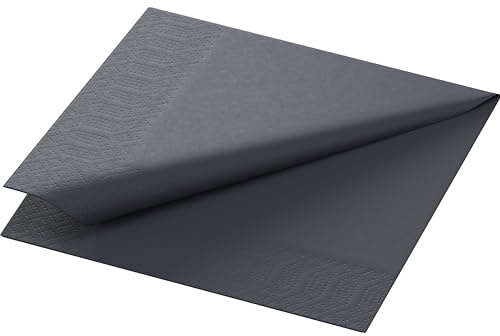 Duni Cocktail-Servietten 3lagig Zelltuch Uni schwarz, 24 x 24 cm, 250 Stück