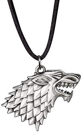 The Noble Collection Games Of Thrones Stark Sigil Costume Pendant - 1.3in (3.5cm) Unburnished Metal Pendant - GOT TV Show Props Gifts Merchandise
