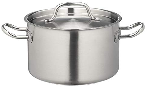 METRO Professional Topf mit Deckel | flach | Ø 36 cm | 14 L | Induktion | Edelstahl | Sandwichboden | Schüttrand | Backofenfest bis 240 °C | Spülmaschinenfest | für gewerblichen Einsatz