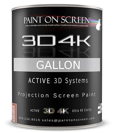 Paint On Screen Pintura de pantalla de proyector 3D4K con ganancia de 2.4 | Pintura de proyector de una sola capa para imagen perfecta 1080 HD y claridad 4K UHD | Diseñado para sistemas 3D activos |