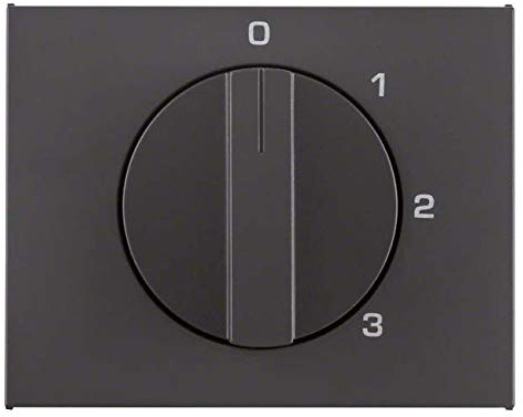 Berker 1087710600 Zentralstück mit Drehknopf für 3-Stufenschalter, K.1, anthrazit matt lackiert