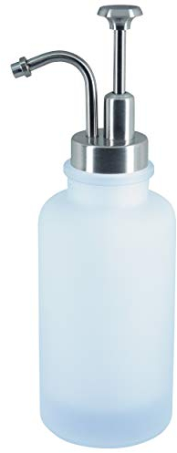 Spirella Seifenspender Yoko | mit Edelstahlpumpe | Desinfektionsspender | Glas | 300ml | Langliebig und Robust | Weiß