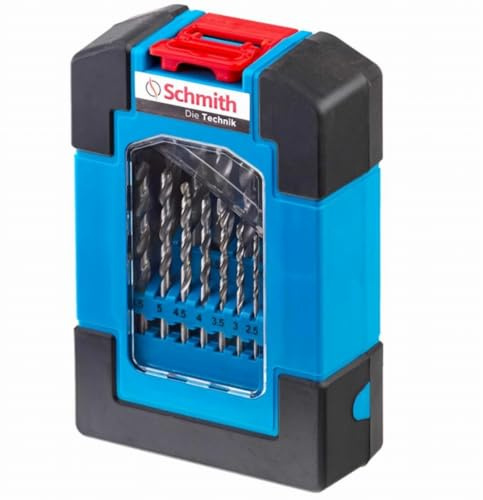 Schmith - Bohrer Set Metallbohrer - HSS PRO-Bohrerset, Bohrer Scharfer Spitzenwinkel - 118° - Vielseitig einsetzbar für Stahl, Nichteisenmetalle und Kunststoffe - 19-teilig