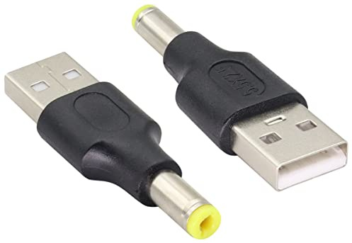 AAOTOKK (2 Pack 5V DC to USB Adapter DC Power Converter Plug USB 2.0 A Male to DC Male Barrel Socket DC Power Cable Connector for 5V DC or USB Charging Device (DC 5.5×2.5mm)