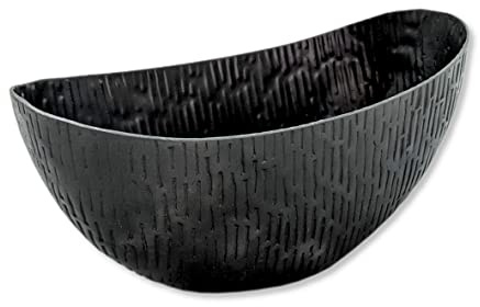 DARO DEKO Metall Schale Schiff 25 x 11,5cm anthrazit Blumenschale Pflanzschale Planztopf