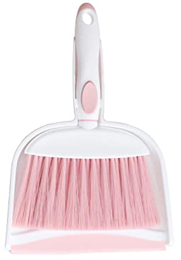 BSMstone Mini-Besen und Kehrschaufel-Set, Mini-Schneebesen-Set für Schreibtisch, Haushalt, Büro, Küche, Haustiernest usw., tägliche Reinigungsnotwendigkeit, Kunststoff-Mini-Kehrschaufel-Set (rosa)