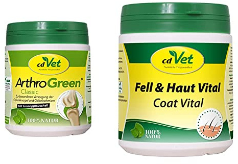 cdVet ArthroGreen Collagen 300g | Natürlich gesunde Gelenke für Tiere mit Collagen (1er Pack) & Naturprodukte Fell & Haut Vital Hund & Katze 400 g - Hund, Katze - Ergänzungsfuttermittel