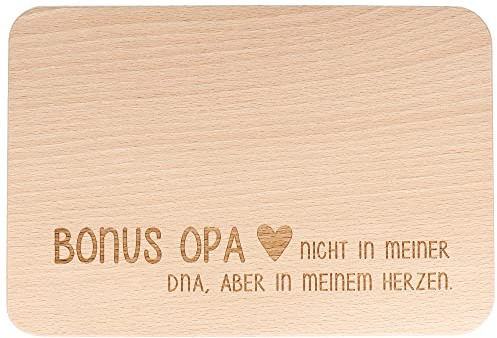 Spruchreif Frühstücksbrettchen Bonus Opa – Geschenk für Stiefopas und Herzensopas