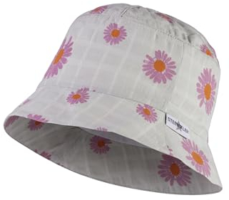 Sterntaler Kinderhut Blume - Mädchen Kinderhut Blume - Schirmmütze mit UV -Schutz 30 für Schutz an heißen Sommertagen - Sonnenhut aus Baumwolle - blassgrün, 53