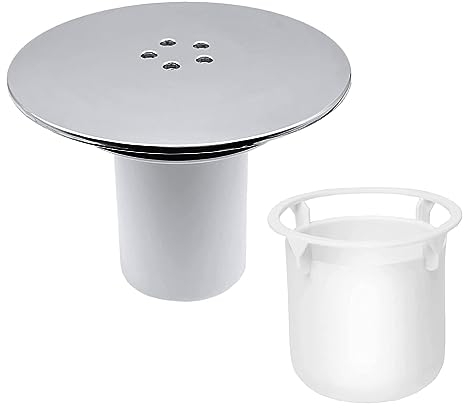 kmobruzy Abflusssieb, zuverlässig, für Waschbecken, Dusche, Stöpsel, Abfluss, Badezimmer, Ersatz, robust, Deckel für Abfluss, Dusche, Siphon-Konstruktion mit Kunststoffmaterial, weiß, Unbeschichtet