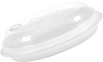 PRETYZOOM Piastra al Vapore per Pesce in Pp Sicura per Microonde Design Traspirante per Uso Domestico, Accessorio Versatile per Cucinare Coperchio