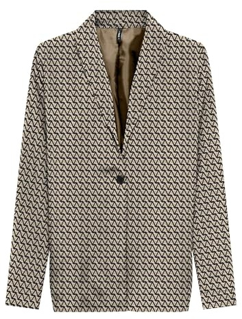 ONLY Onlnova Life Vis L/S Pimo Blazer, Chipmunk/AOP:588 Breaker Geo, M Donna