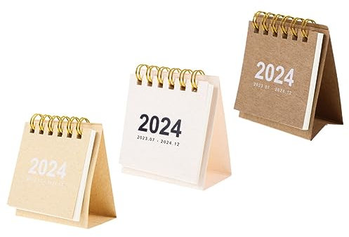 HOODANCOS Mini-schreibtisch-standkalender Büro-schreibtischkalender 2024 3-teilig Mini-monatskalender Für Den Haushalt