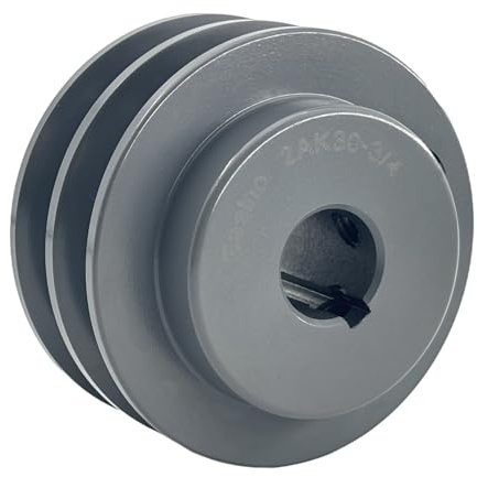 Saelno 2AK30-3/4 Double Groove V Belt Pulley 3/4 inch Bore 3.05 inch Outside Diameter,V Belt Sheave Cast Iron for A AX 3L 4L V-Belts,2AK3034 Pulley