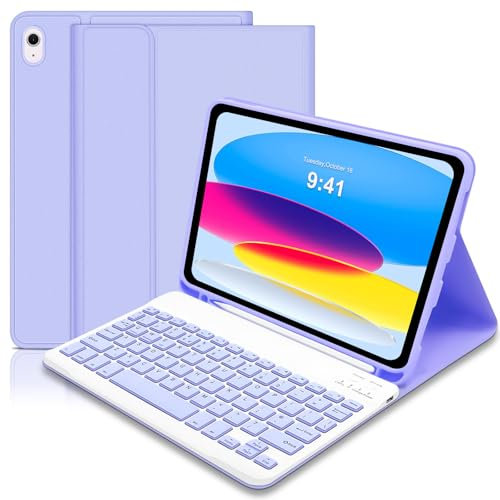 Funda para iPad de 10ª generación con Teclado de 10.9 Pulgadas 2022, Teclado de diseño del Reino Unido para iPad de 10ª generación, Funda Inteligente Delgada con Teclado Desmontable y Soporte