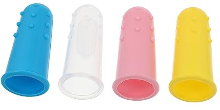 IWOWHERO 4 Stücke Fingerzahnbürste Silikon Baby Fingerbürste Oralmassagegerät