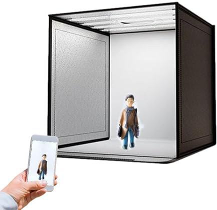 Fotobox för , fotobox med - vikbar bakgrundsbelysning med variabel intensitet | fotorekvisita, 44 x 44 cm, för AMAT-professionella fotografer