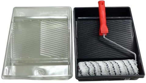 ROTIX Farbroller-Set mit Farwanne 8-teilig (98152) | Innovative Farbwanne mit umweltschonenden Einlegern | profssioneller Farbroller