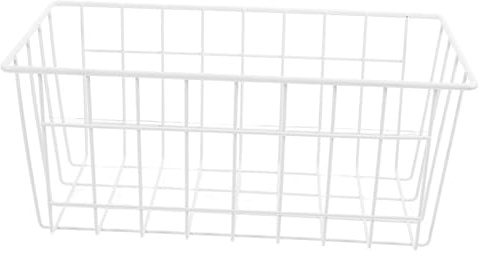 FUNNETOYU Wandmontierter Gefrierschrank Organizer Kasten aus Eisen Platzsparender Drahtkorb mit Elegantem Design für Küchen zur Aufbewahrung von Obst und Gemüse