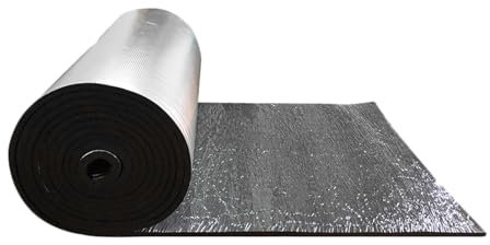 Tapis d'isolation phonique et Thermique pour Voiture, épaisseur 5 à 30 mm, Panneau Isolant en Caoutchouc et Feuille d'aluminium, découpable pour toits, sols, greniers, toits de Voiture (épai