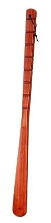 FUHAI-666 Chausse-Pied Cuillère à Chaussures légère en Bois de Luxe, 55 cm, Manche Long, for la Maison, Design perforé, sculptée à la Main Chausse-Pieds Debout
